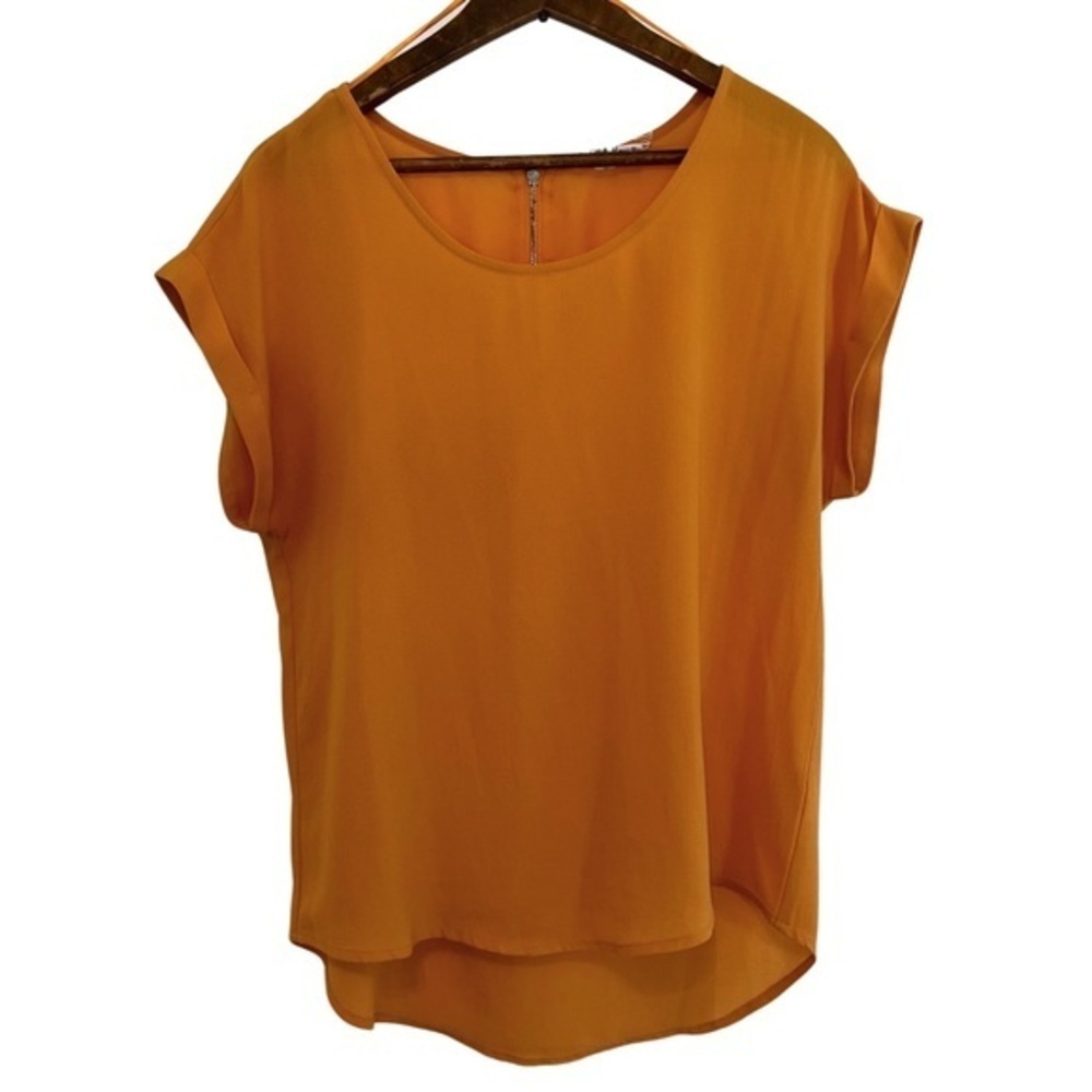 Pink Rose Women’s Medium Yellow Summer Blouse Tee - Picture 3 of 10
